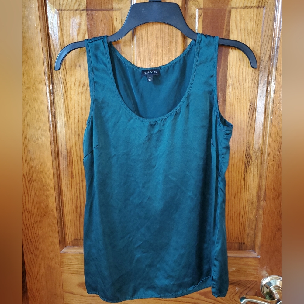 Talbots, Small Velvet Green Tank Top